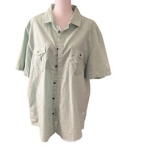 Alfani like new SS button down mens shirt light green color